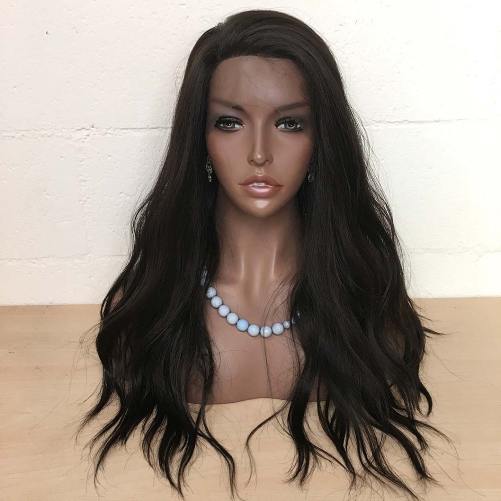 24" Black Wavy Lace Front Wig | BELLA